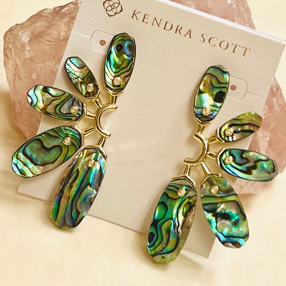 ๐บ๐HP๐๐บ NWT Kendra Scott Ashlyn Abalone Shell Statement Earrings - Picture 11 of 16